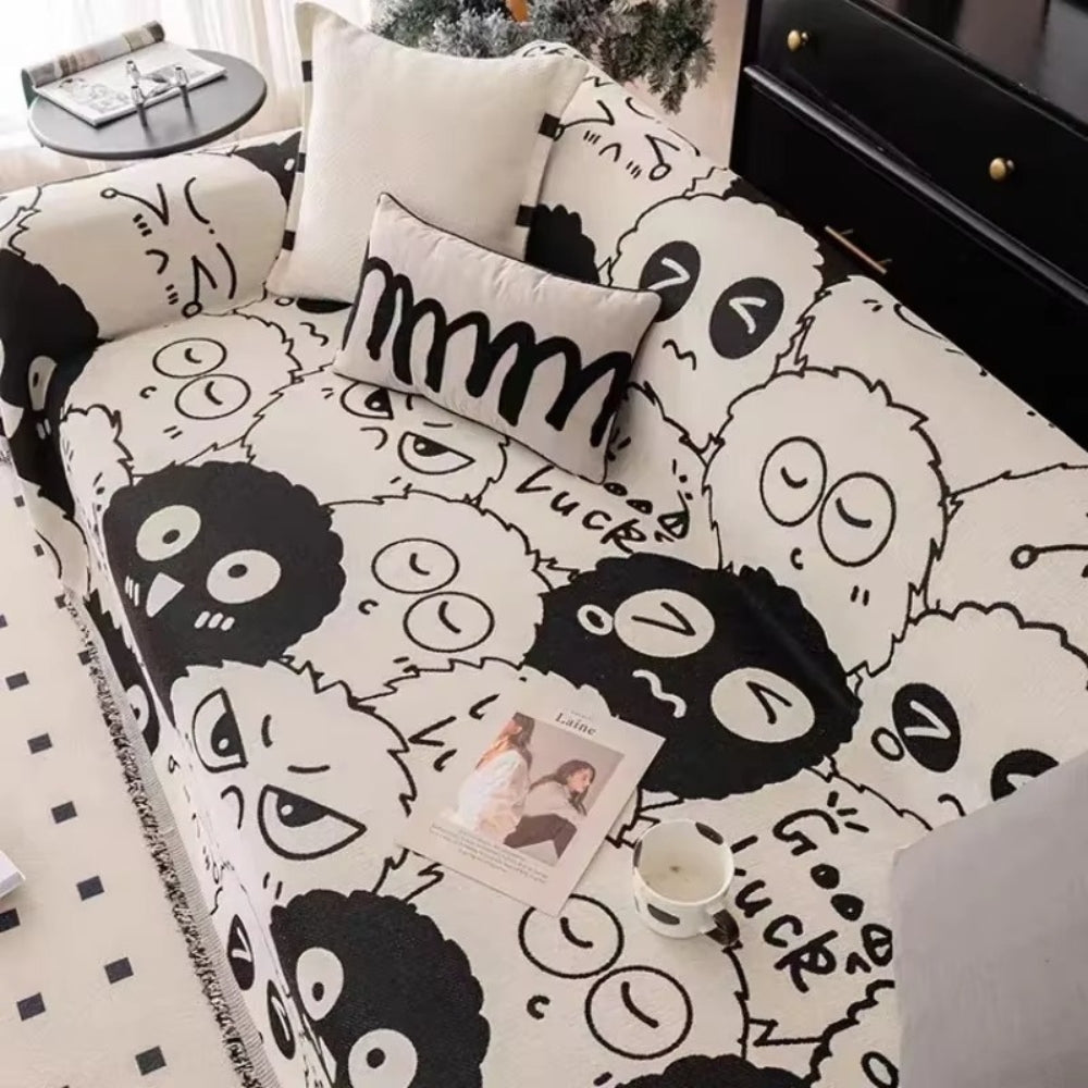 Maliben | Gremlin Cartoon Chenille Sofa Cover