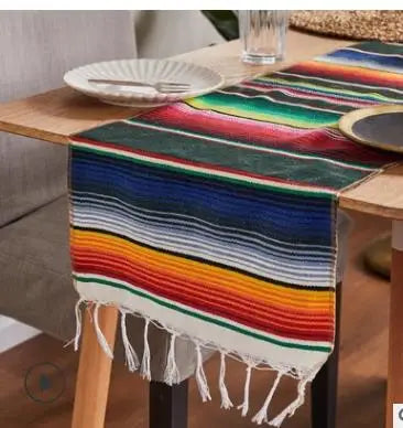 Maliben Boho Vibrant Mexican Serape Blanket