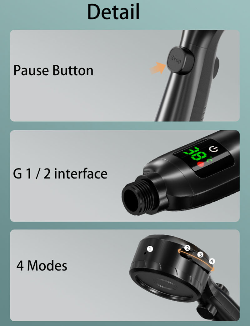 Maliben Shower head with temperature display on sale