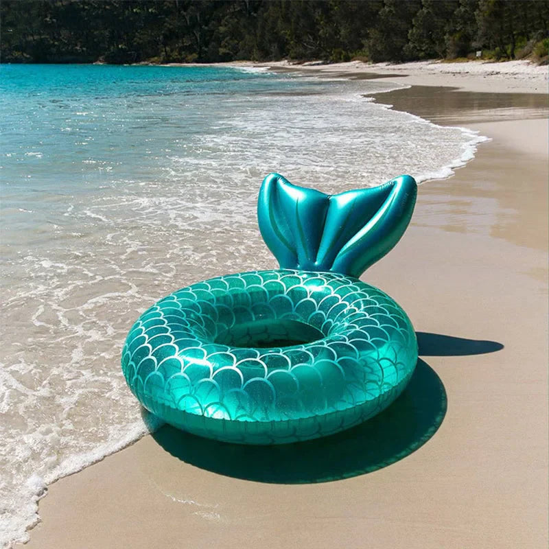 Maliben | Marinafloat Inflatable Swimming Ring Mermaid With Backrest | For Kids, Teenagers & Adults | Pool Toy & Air Mattress