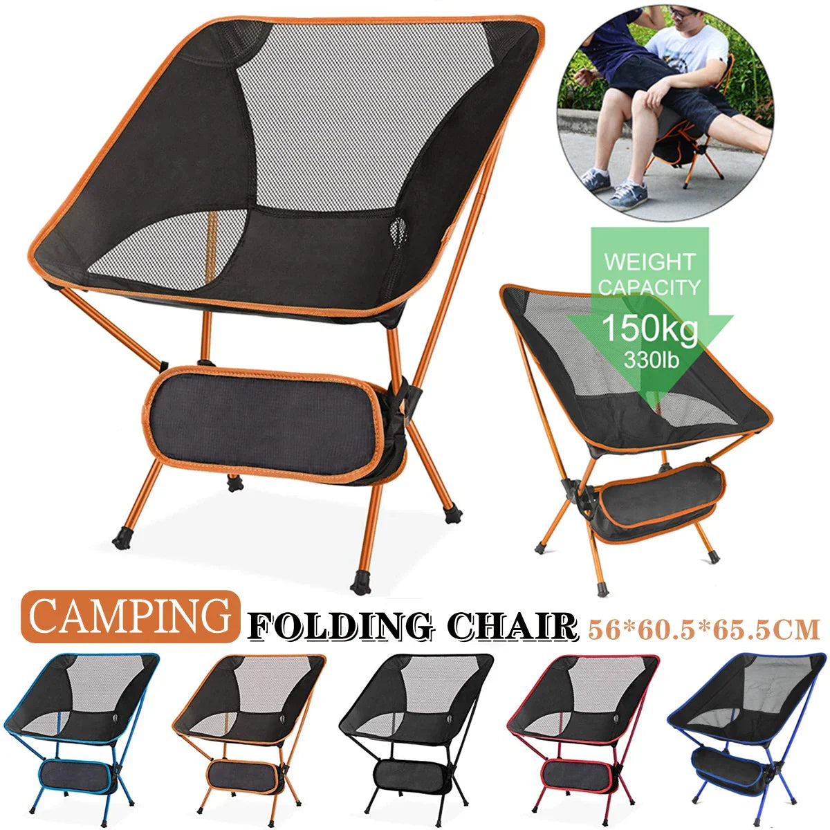 Maliben | Camping Chair & Beach Blanket Set Flexora | Ultralight & Foldable | Includes Sand-Free Picnic Mat | For Beach, Hiking & Fishing