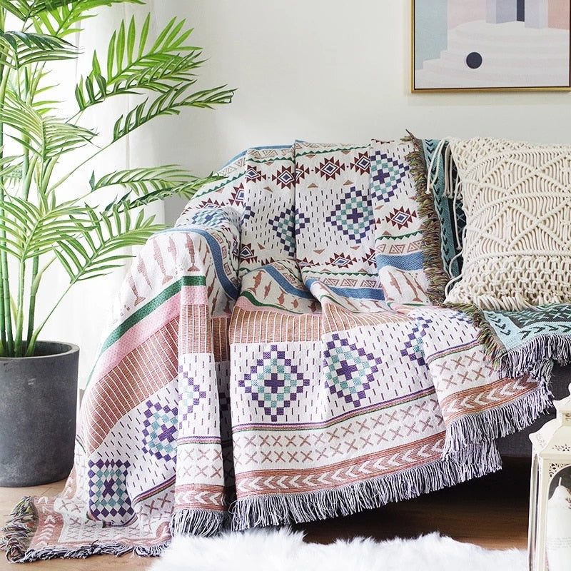 Maliben | Vintage Pumpkin Sofa Cover Blanket