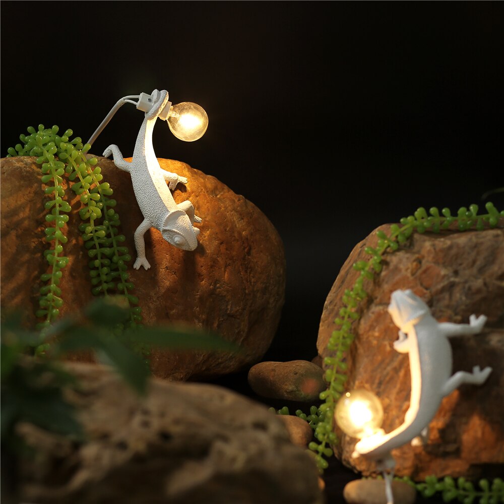 Maliben | Resin Lizard Table Lamp - Elegant Lizard Table Lamp Made Of Resin For Modern Interior