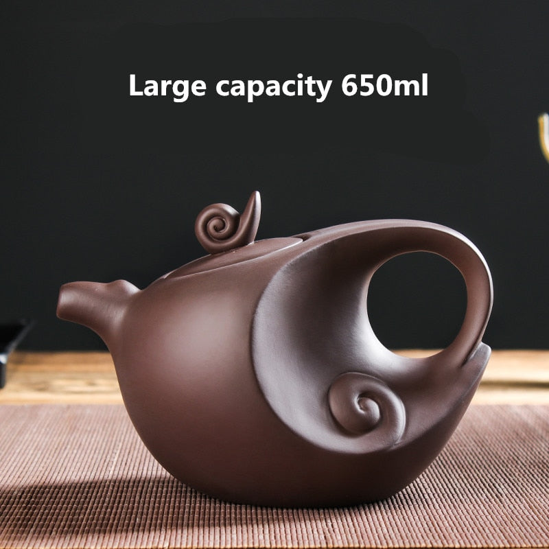 Maliben | Large Capacity Household Handmade Purple Sand Teapot Chinese Tea Set Yixing Zisha Zhu Clay Ball Filter Bubble Teapot Moon Pot