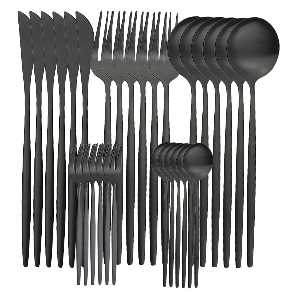 Maliben High-Quality Stainless Steel Cutlery Set for 6 People - Elegant Cutlery...