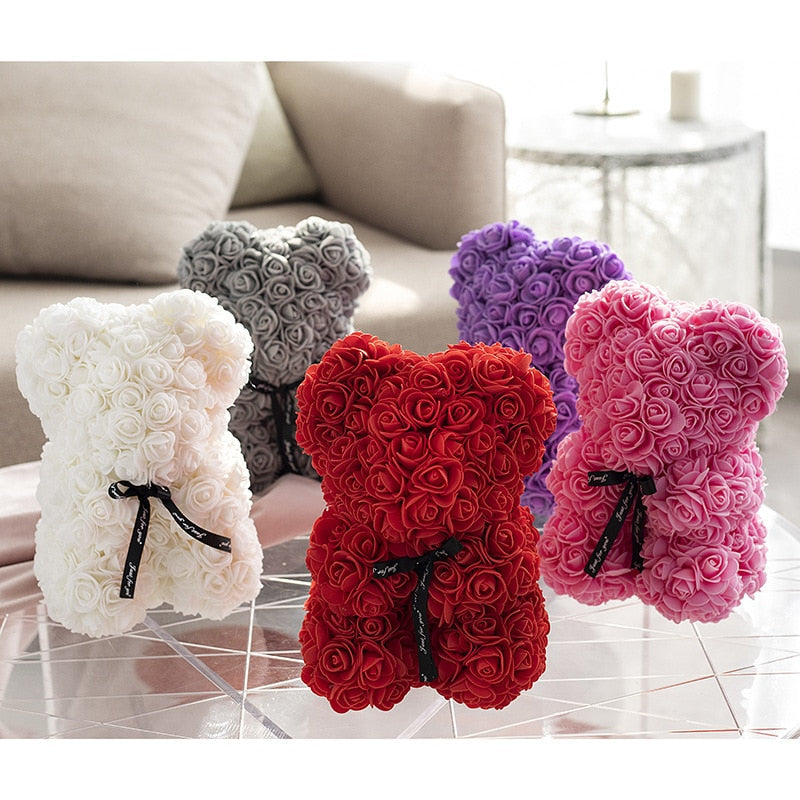 Maliben | Artificial Rose Flowers Teddy Bear