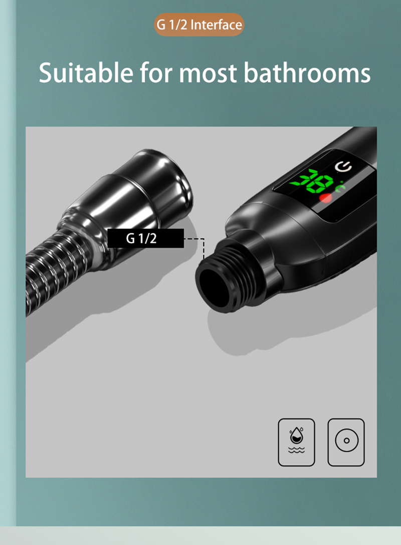 Maliben Shower head with temperature display on sale