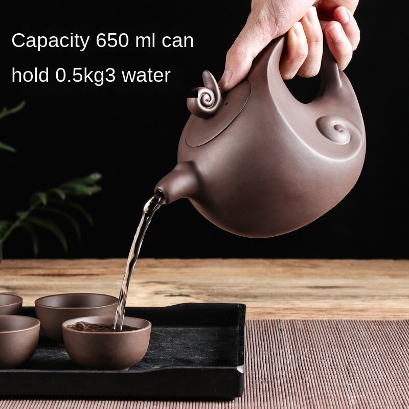 Maliben | Large Capacity Household Handmade Purple Sand Teapot Chinese Tea Set Yixing Zisha Zhu Clay Ball Filter Bubble Teapot Moon Pot