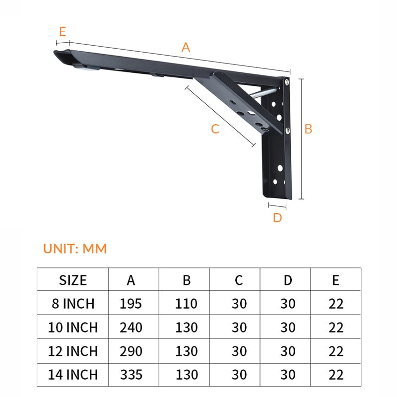 Maliben | Wall-Mounted Foldable Shelf Organizer Bracket