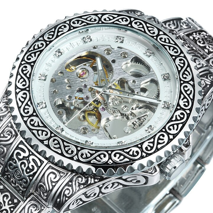 Maliben | Retro Lux Hand-Engraved Automatic Mechanic Watch