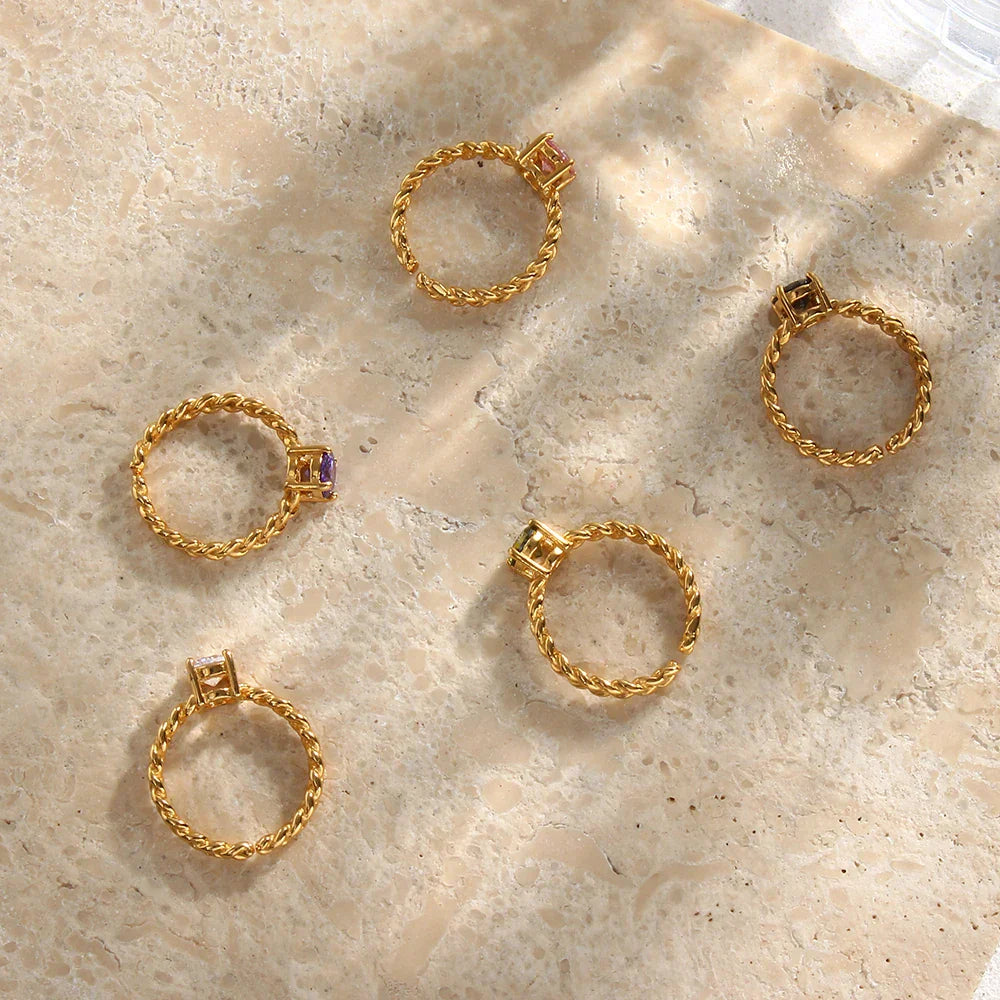 Maliben | Classy Woven Band Diamond Ring