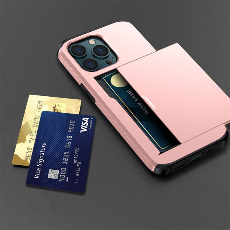 Maliben | Business Armor Slide Wallet Iphone Case