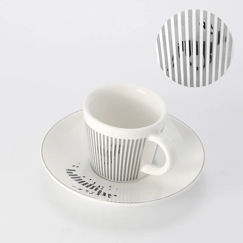 Maliben | Creative dynamic SLR cup Leopard anamorphic zebra cup Luycho coffee tea cup set with coaster 90ml-225ml