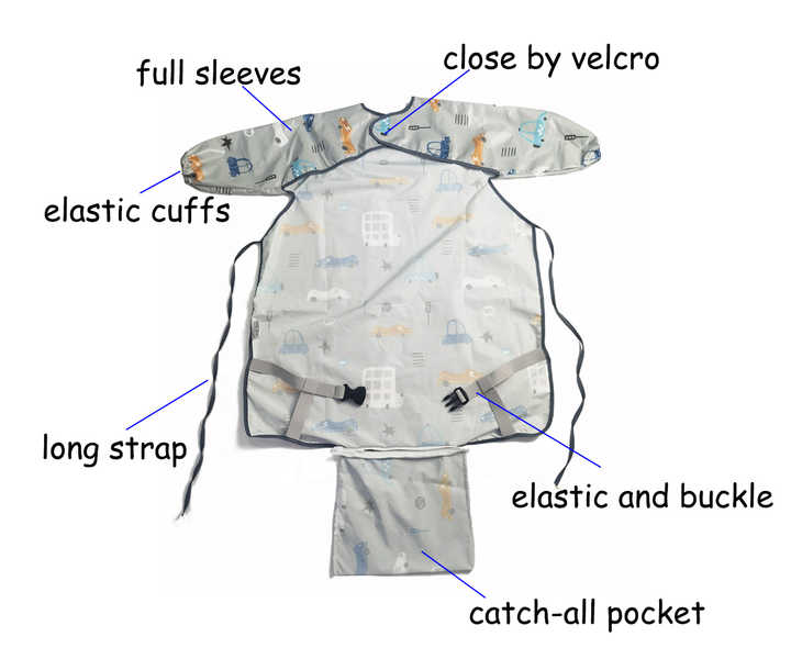 Maliben | Baby Bib With Sleeves – Waterproof Children's Eating Bib