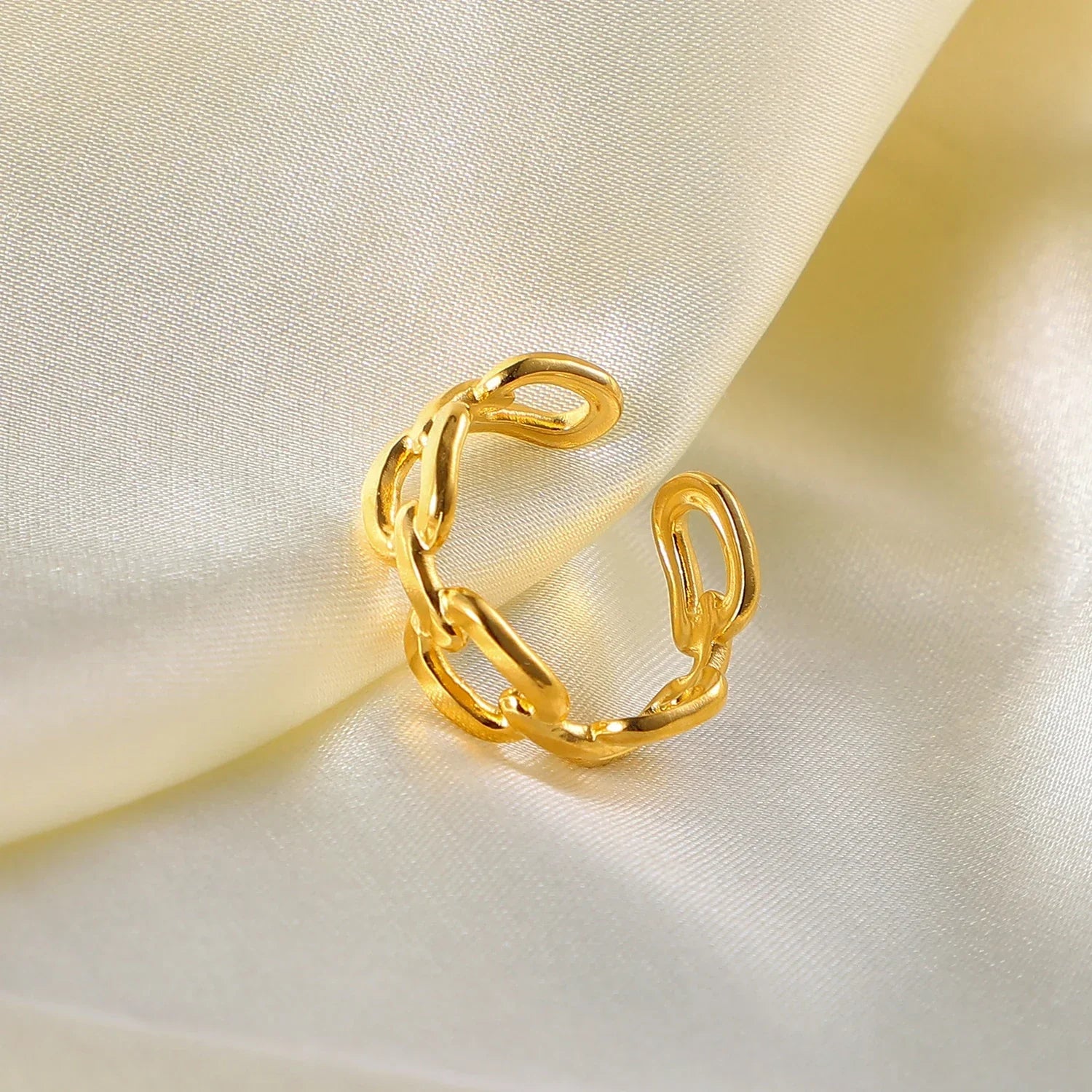 Maliben | 18k Adjustable Elegant Chain Linked Ring