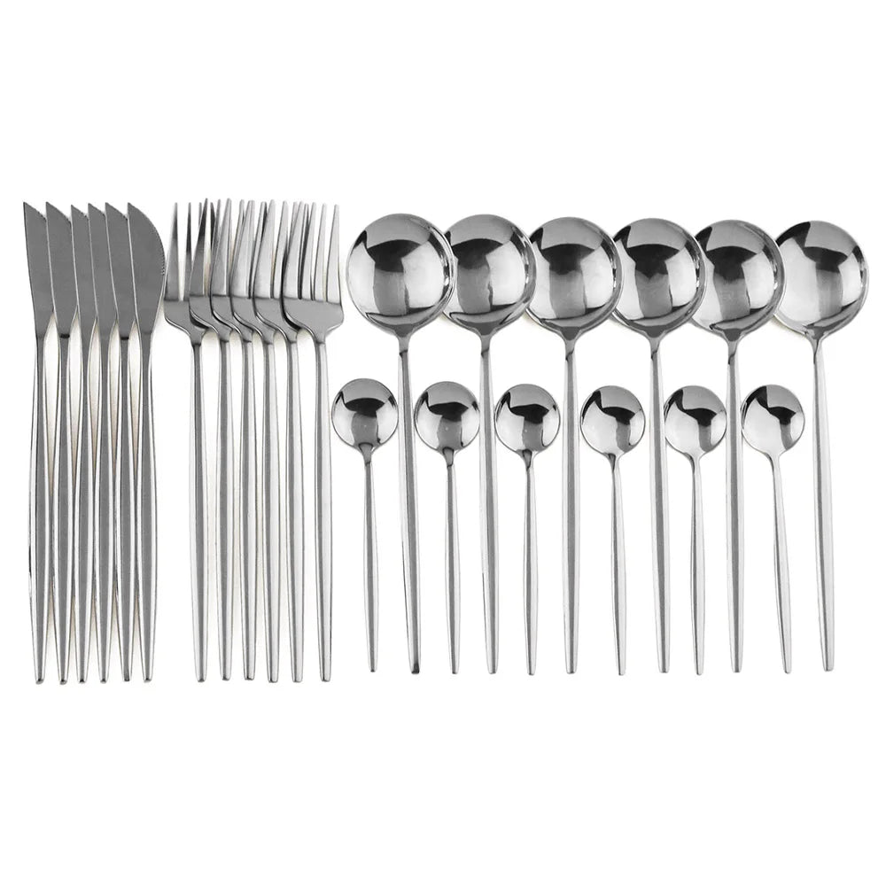Maliben | Luxury Black-Gold Stainless Steel Cutlery Set - For Elegant Meals