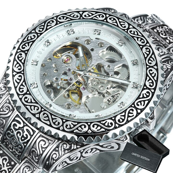 Maliben | Retro Lux Hand-Engraved Automatic Mechanic Watch
