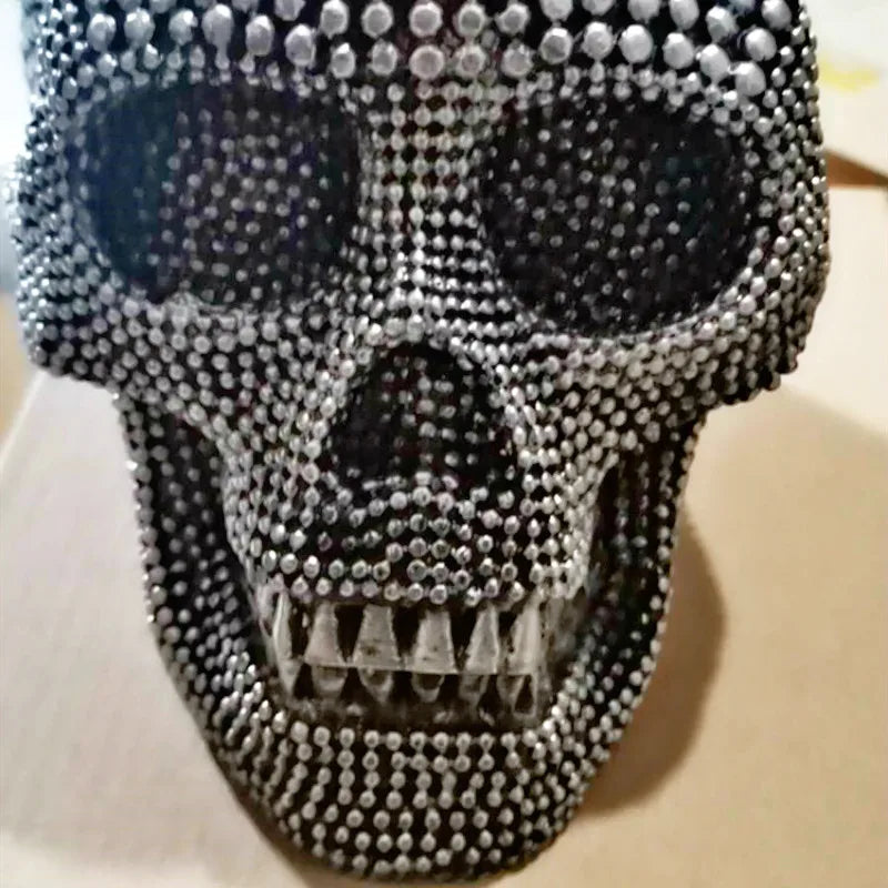 Maliben | Buf Large Silver/Gold Skull Statue Resin Craft Decorative Ornaments Halloween Decoration Sculpture Home Decor Figures