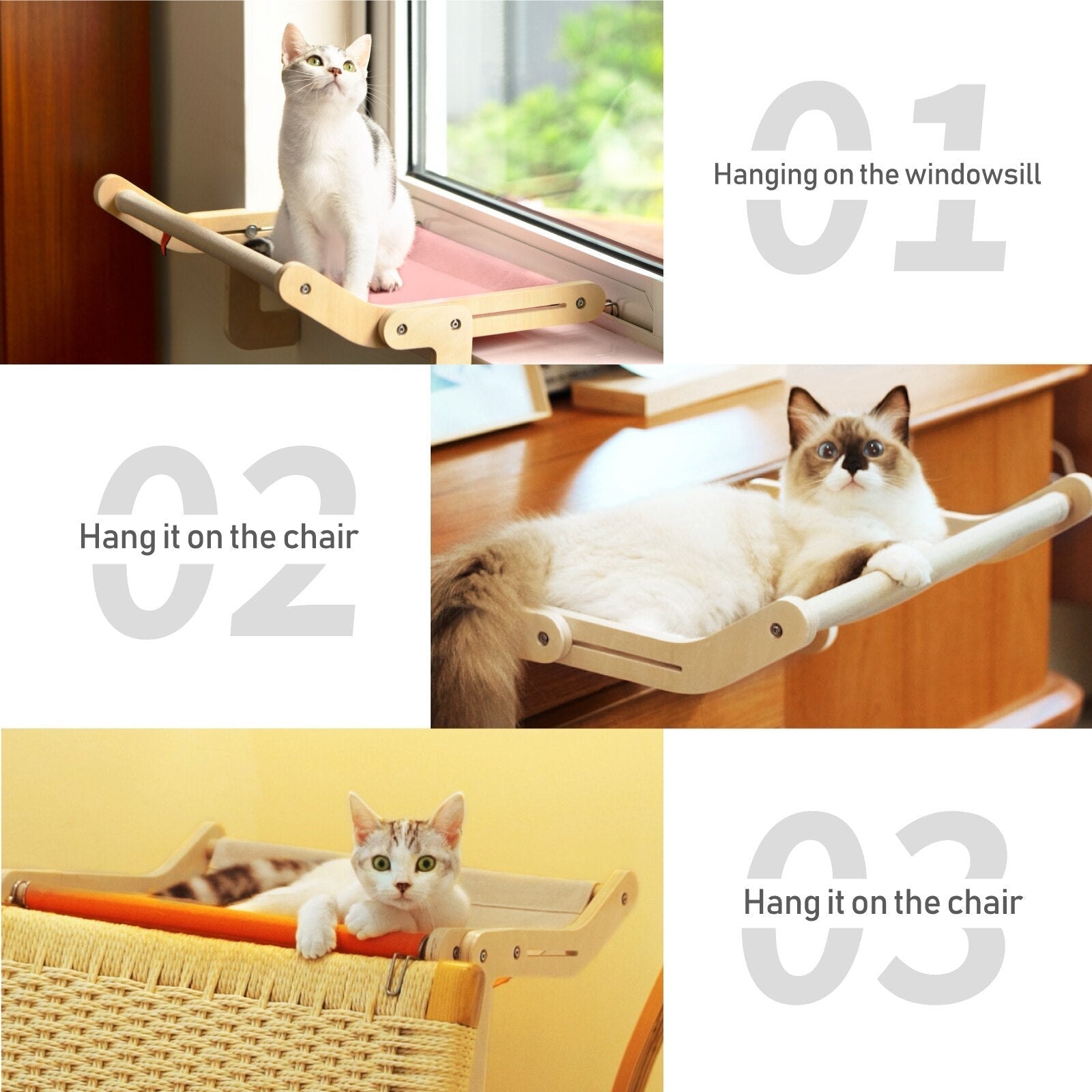 Maliben | Wooden Window Cat Hanging Bed