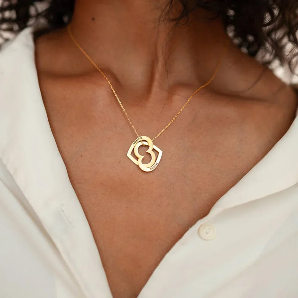 Maliben | Personalized Heart Stack Necklace