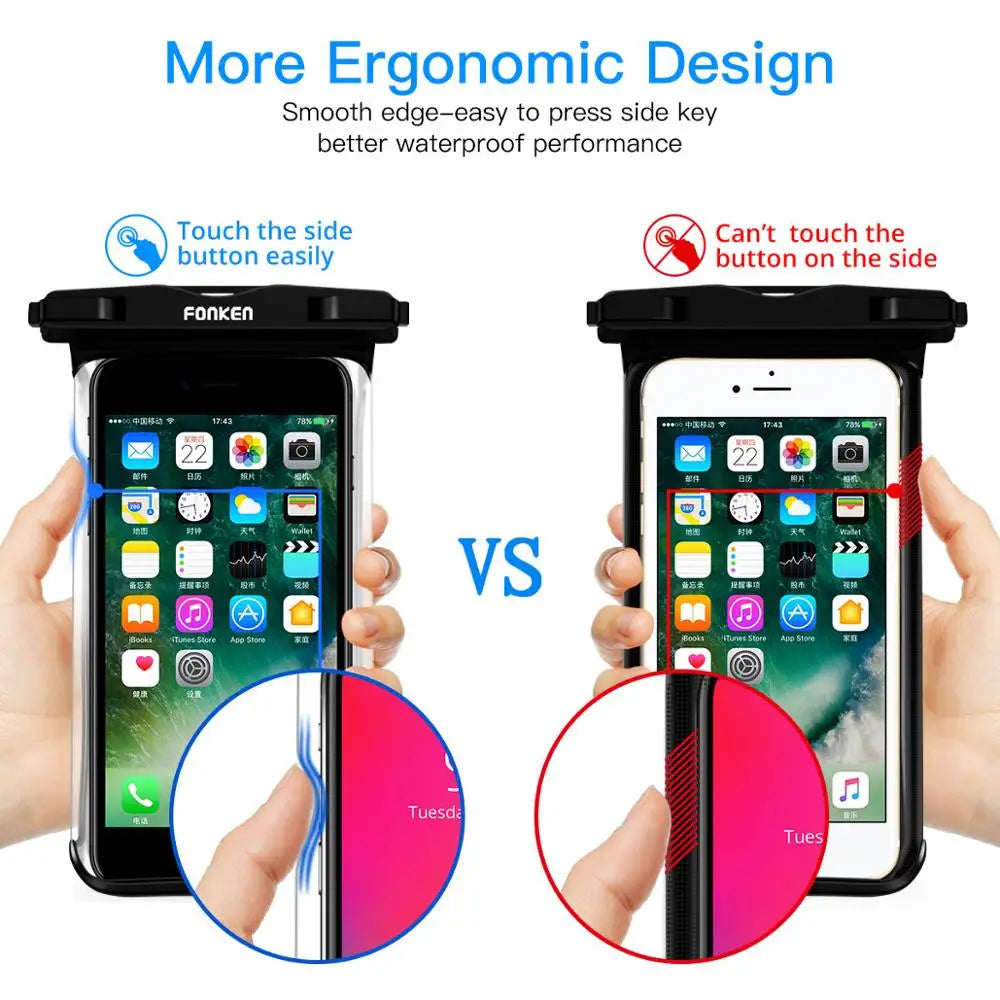 Maliben | Waterproof Smartphone Case Dryvault | Full View Design | Side Accessible | With Carrying Strap