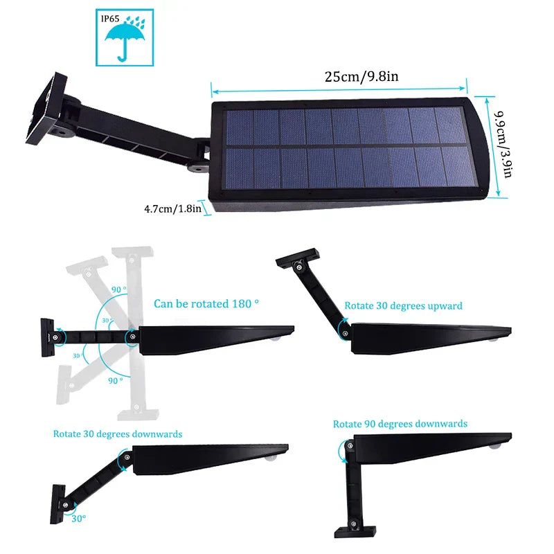 Maliben | Lumenova Solartech Solar Led Wall Light 900lm | 48 Leds | 4 Lighting Modes | Motion Sensor & Swivel Arm | Ip65 Weatherproof