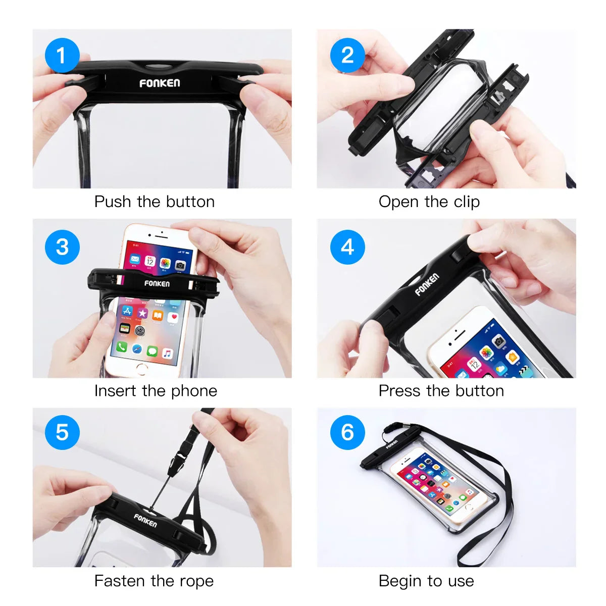 Maliben | Waterproof Smartphone Case Dryvault | Full View Design | Side Accessible | With Carrying Strap
