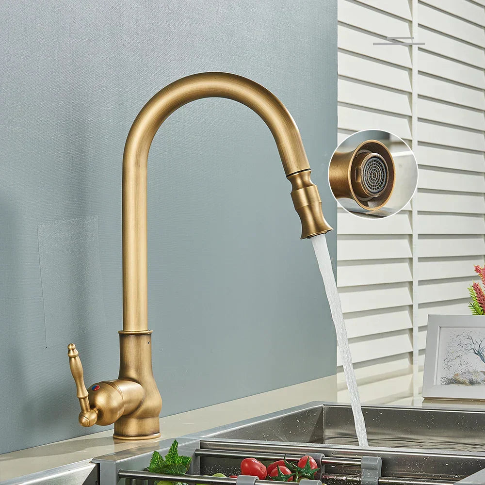 Maliben | Vintagetap Faucet - Antique Brass Kitchen Mixer Faucet