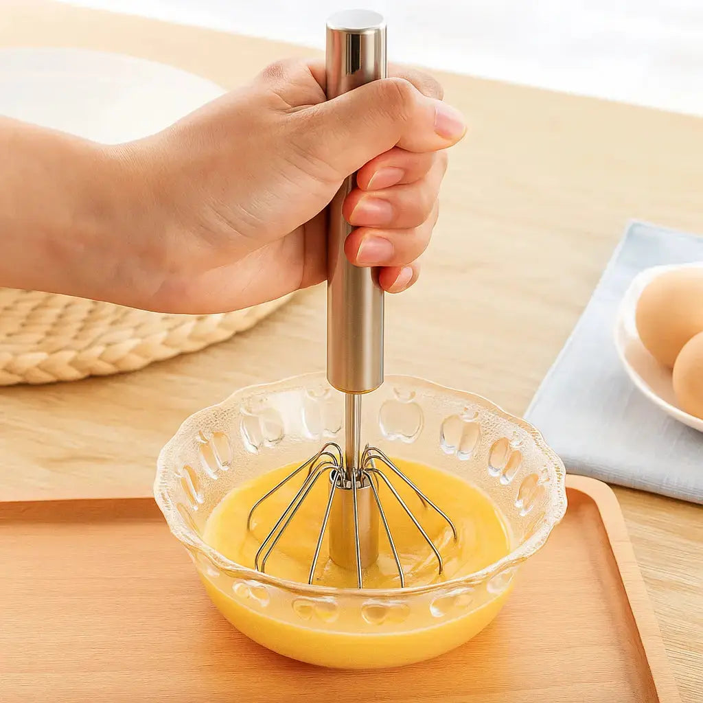 Maliben | Semi-Automatic Stainless Steel Whisk – Fast, Robust & Without Electricity