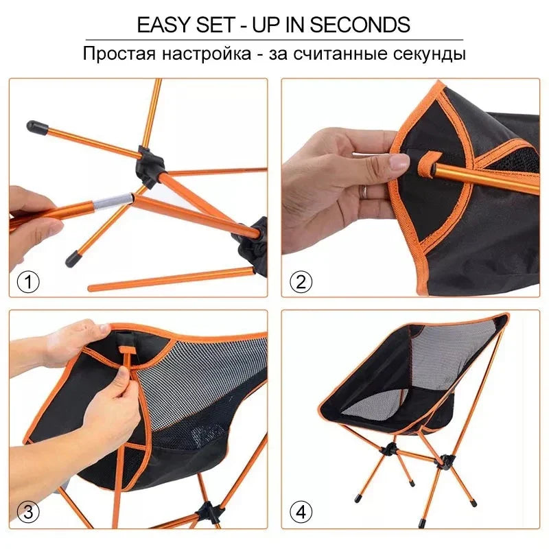 Maliben | Camping Chair & Beach Blanket Set Flexora | Ultralight & Foldable | Includes Sand-Free Picnic Mat | For Beach, Hiking & Fishing