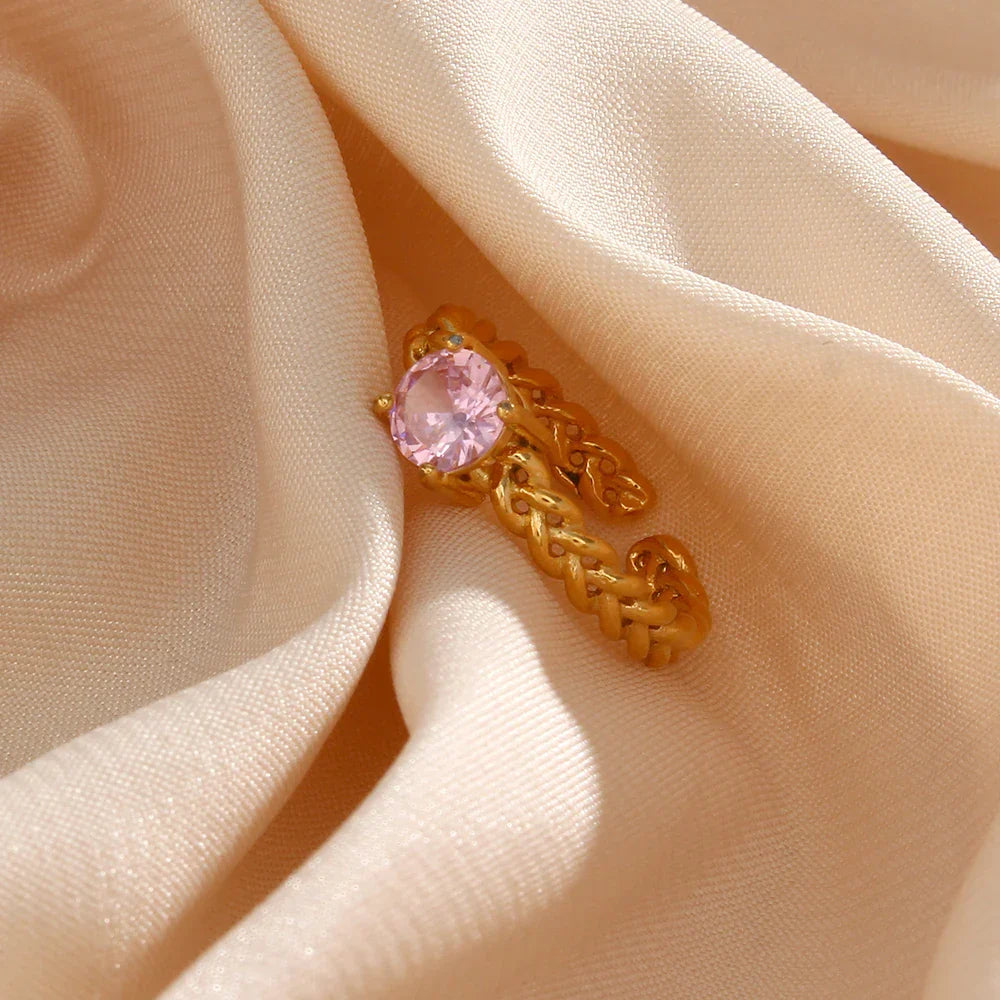 Maliben | Classy Woven Band Diamond Ring