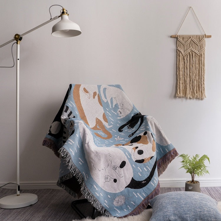 Maliben | Vintage Pumpkin Sofa Cover Blanket