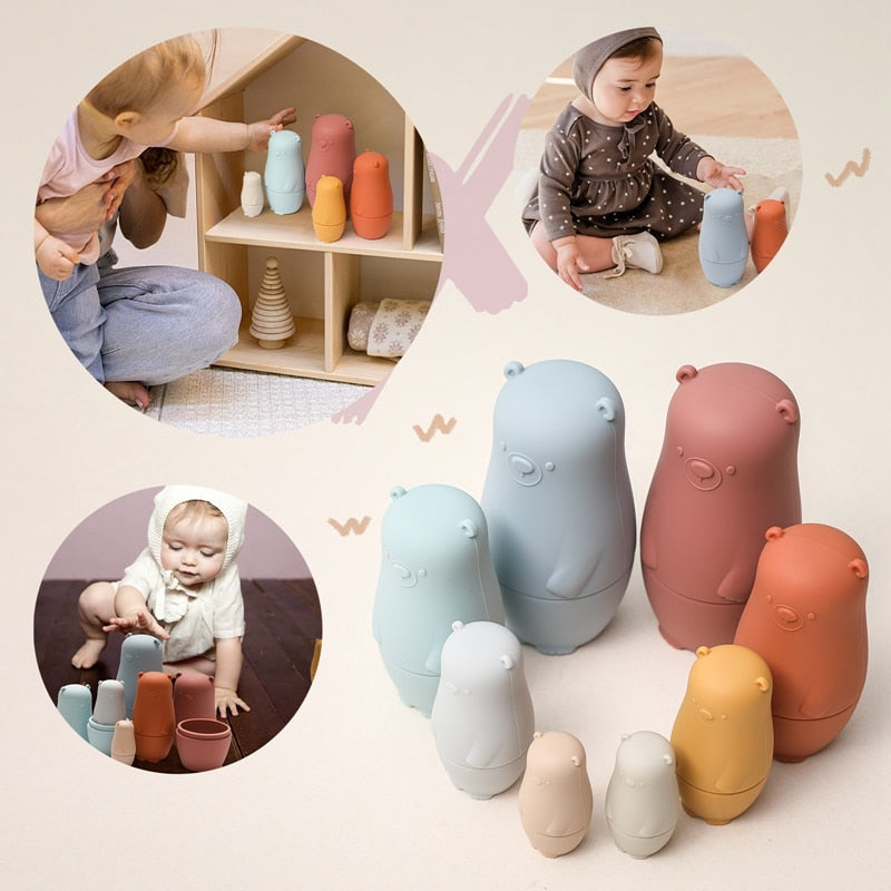 Maliben | Stackyfriends Matryoshka | Playfully Developing - Soft Silicone Stacking Dolls