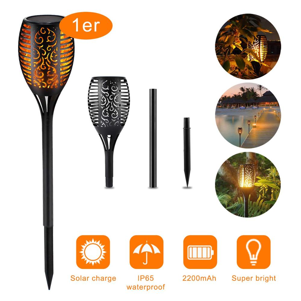 Maliben | Led Solar Garden Torches Deluxe 96 Led (4 Pieces)