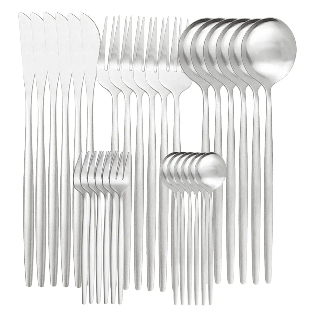 Maliben High-Quality Stainless Steel Cutlery Set for 6 People - Elegant Cutlery...