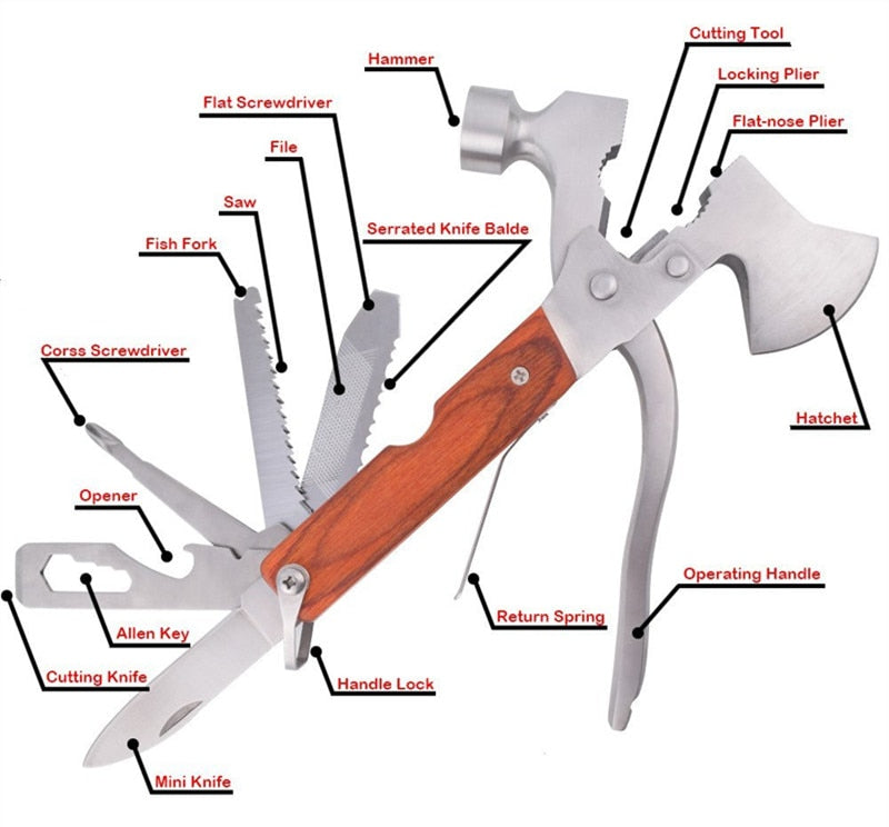 Maliben | Multifunctional Stainless Steel Hammer Camping Tool