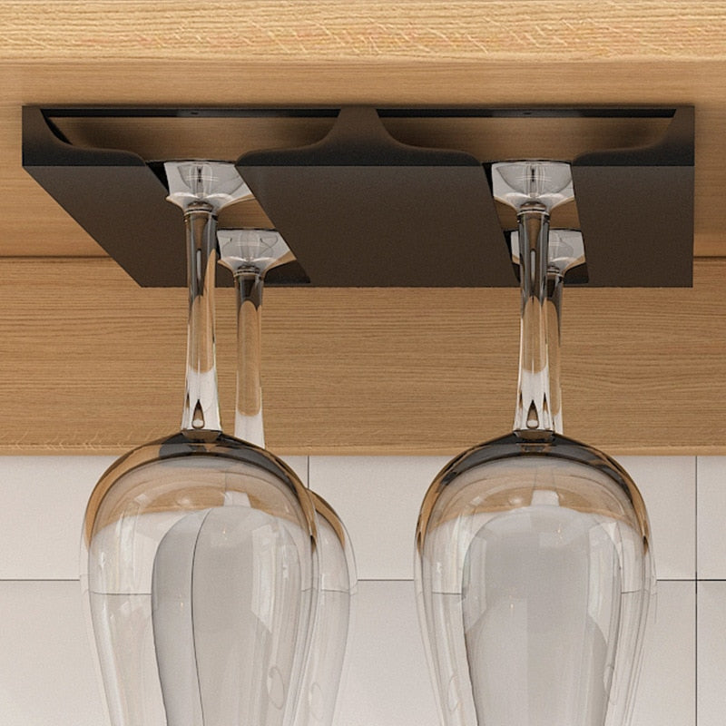 Maliben | Under Cabinet Glass Organizer Rack