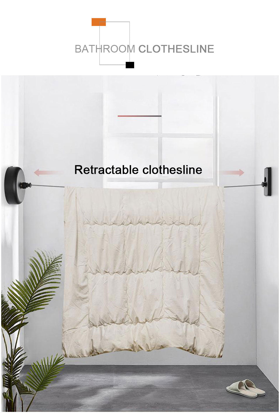 Maliben | Portable Retractable Laundry Drying Rack Rope