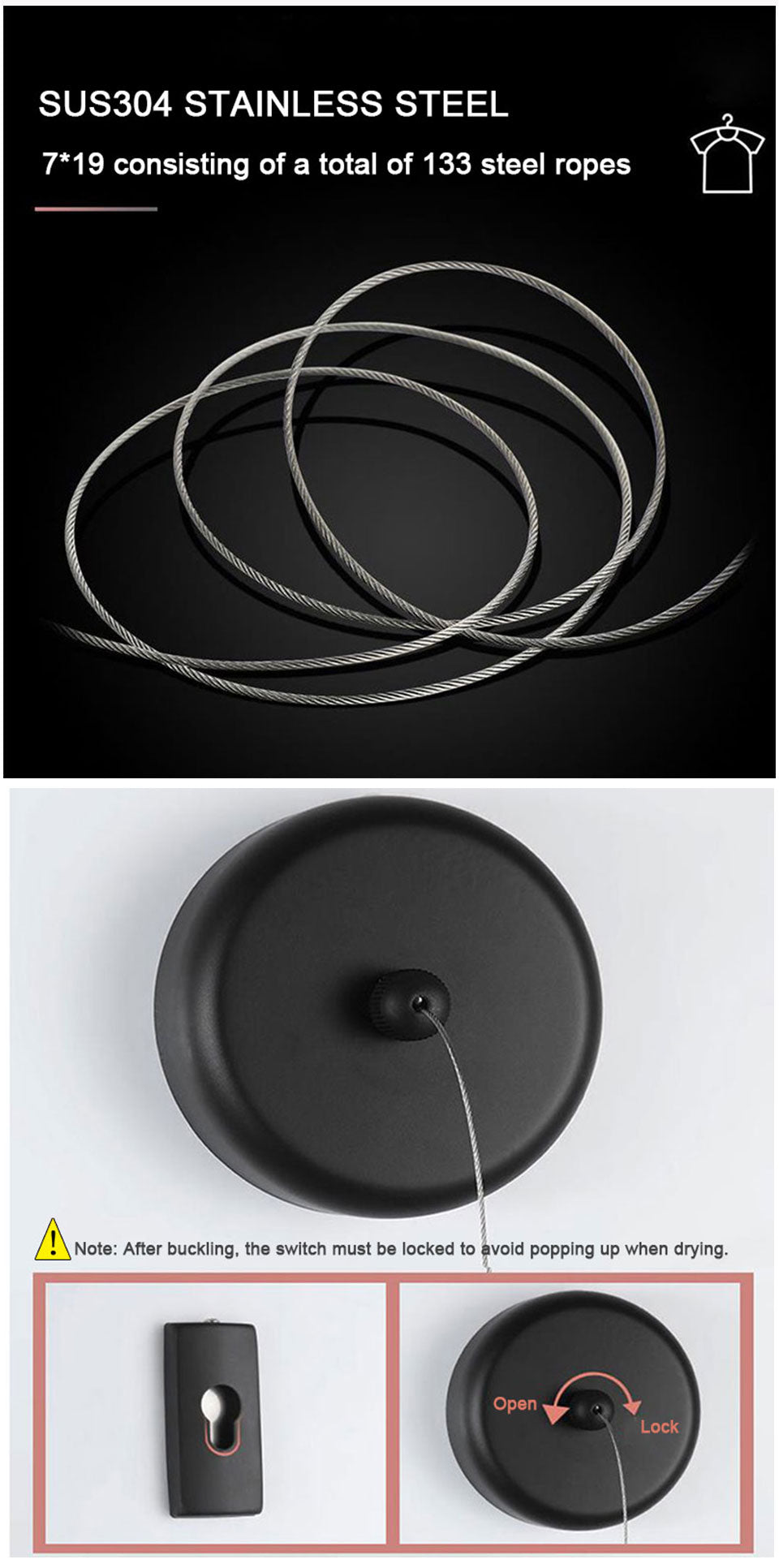 Maliben | Portable Retractable Laundry Drying Rack Rope