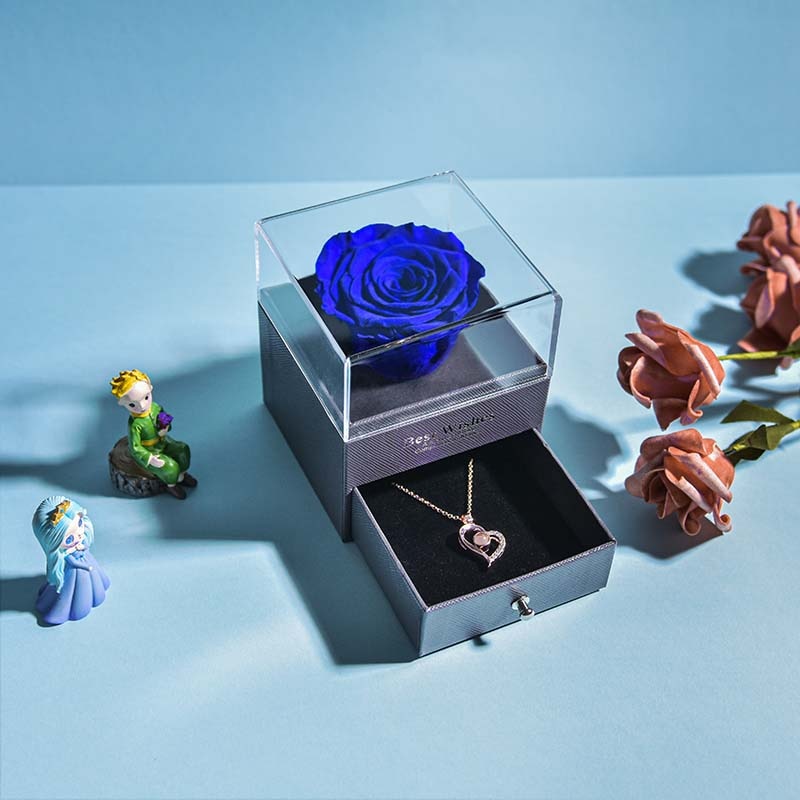 Maliben | Natural Eternal Rose Necklace Jewelry Box
