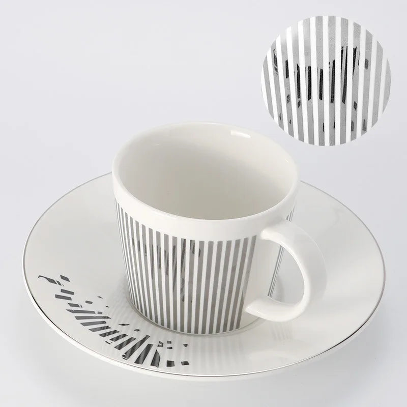 Maliben | Creative dynamic SLR cup Leopard anamorphic zebra cup Luycho coffee tea cup set with coaster 90ml-225ml