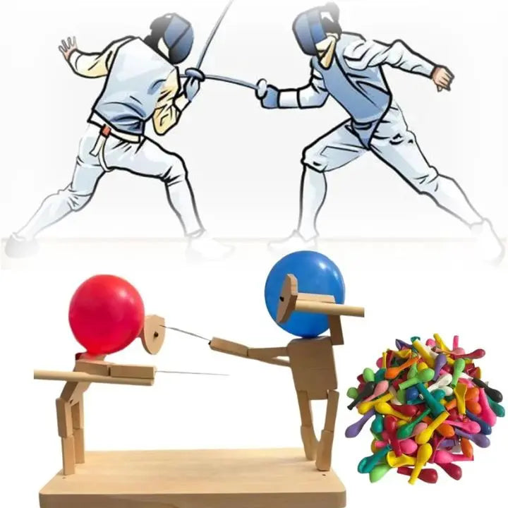 Maliben | Wooden Balloon Battle Game With 100 Balloons – Active Play Fun For Kids