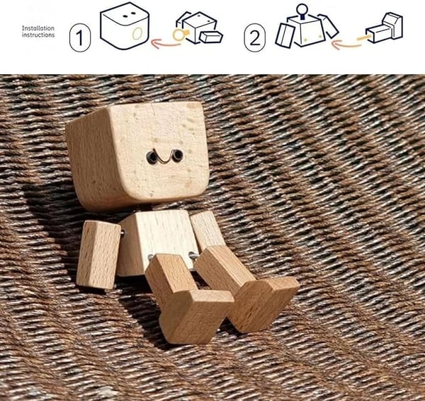 Maliben | Wooden Decoration Figure With Movable Rocking Function And Interchangeable Faces