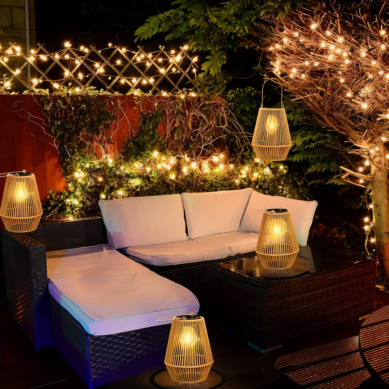 Maliben | Luminara Natural Light Solar Bamboo Lamp | Handwoven & Weatherproof | 12 Hrs. Lighting Duration | Natural Design