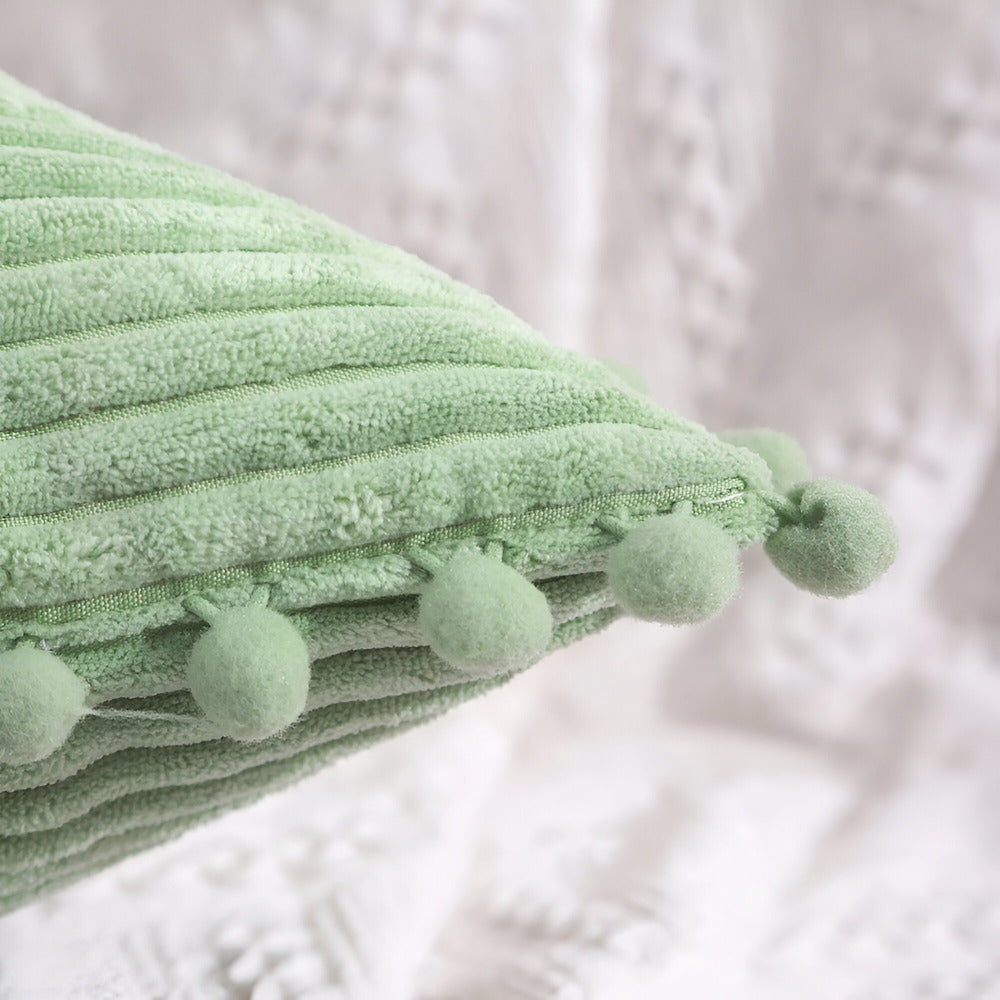 Maliben | Cotton Cushion Cover With Pom Poms