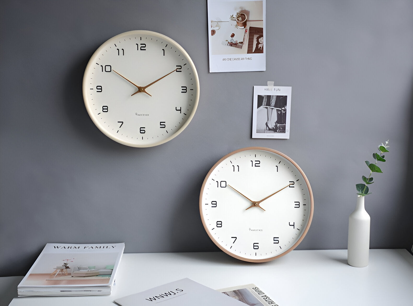 Maliben | ScAndinavian Wooden Wall Clock Minimalist Design For Living Room, Office and Kitchen