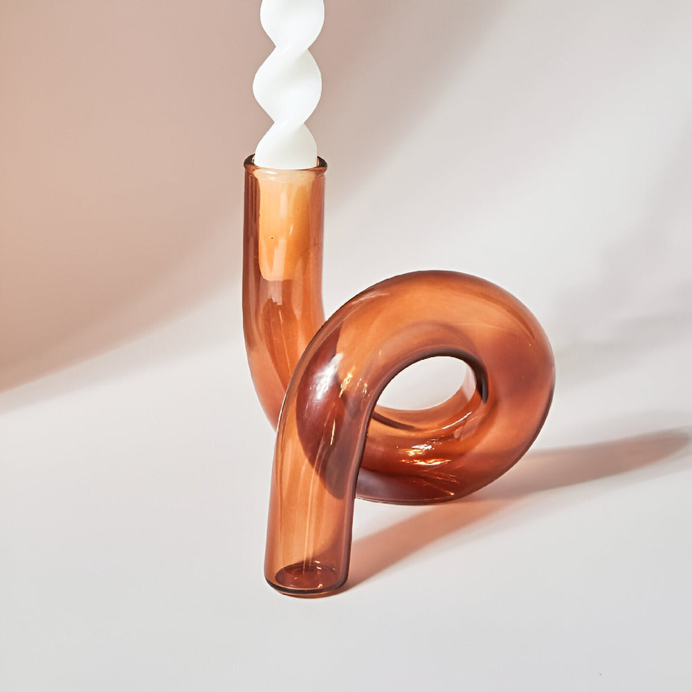 Maliben | Elegant Glass Vase With Integrated Candle Holder