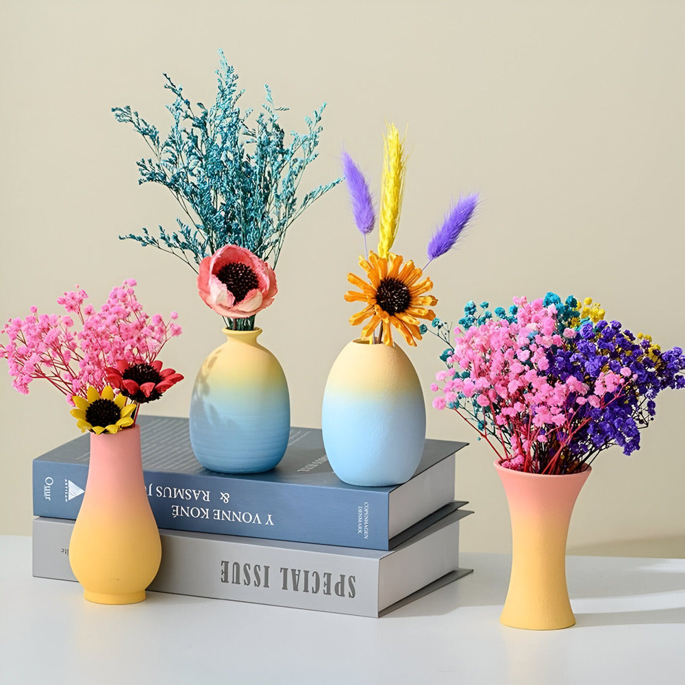 Maliben | Elegant Ceramic Vase In Macaron Colors