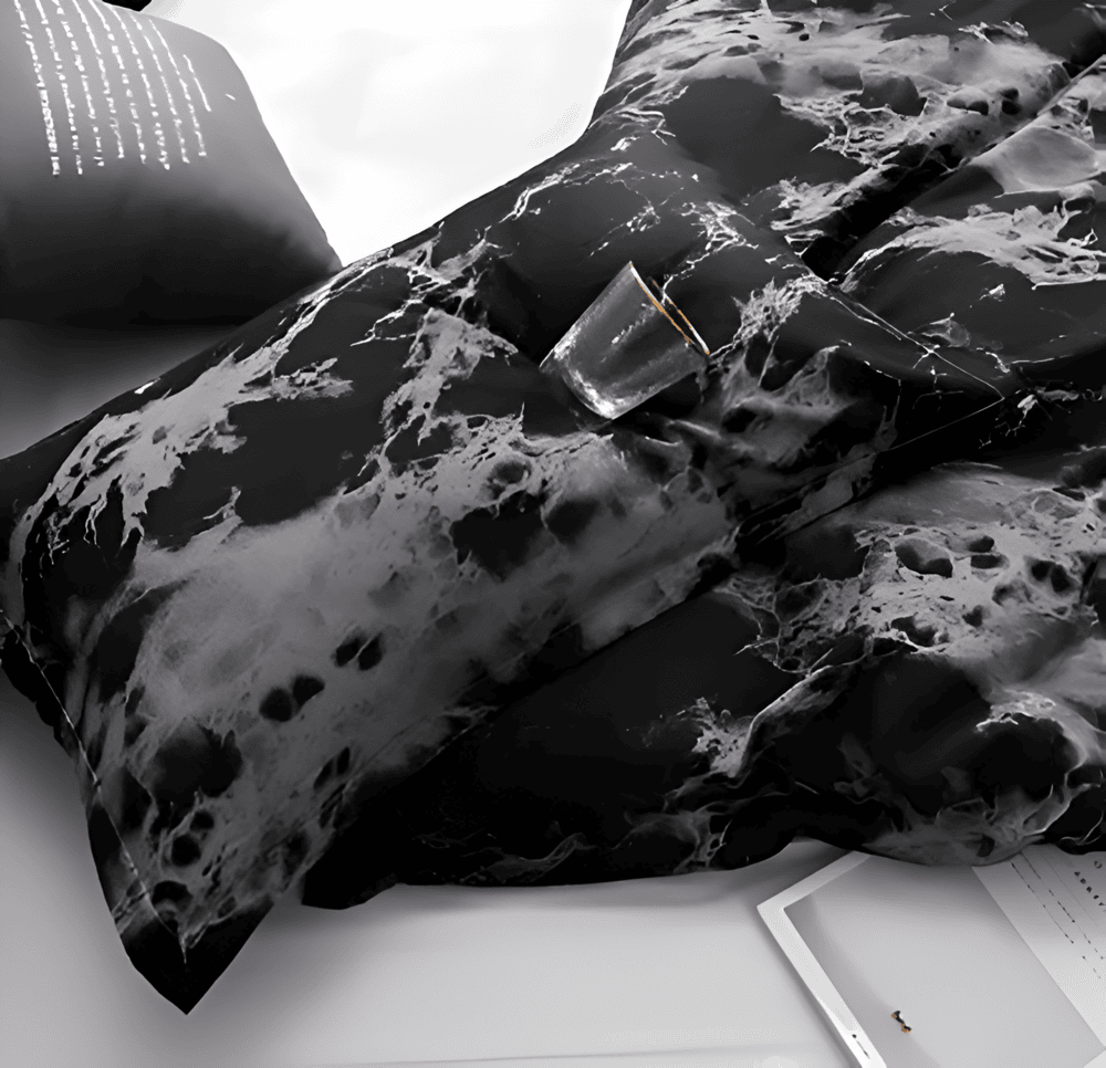 Maliben | Luxury 3-Piece Bedding Set With Marble Print