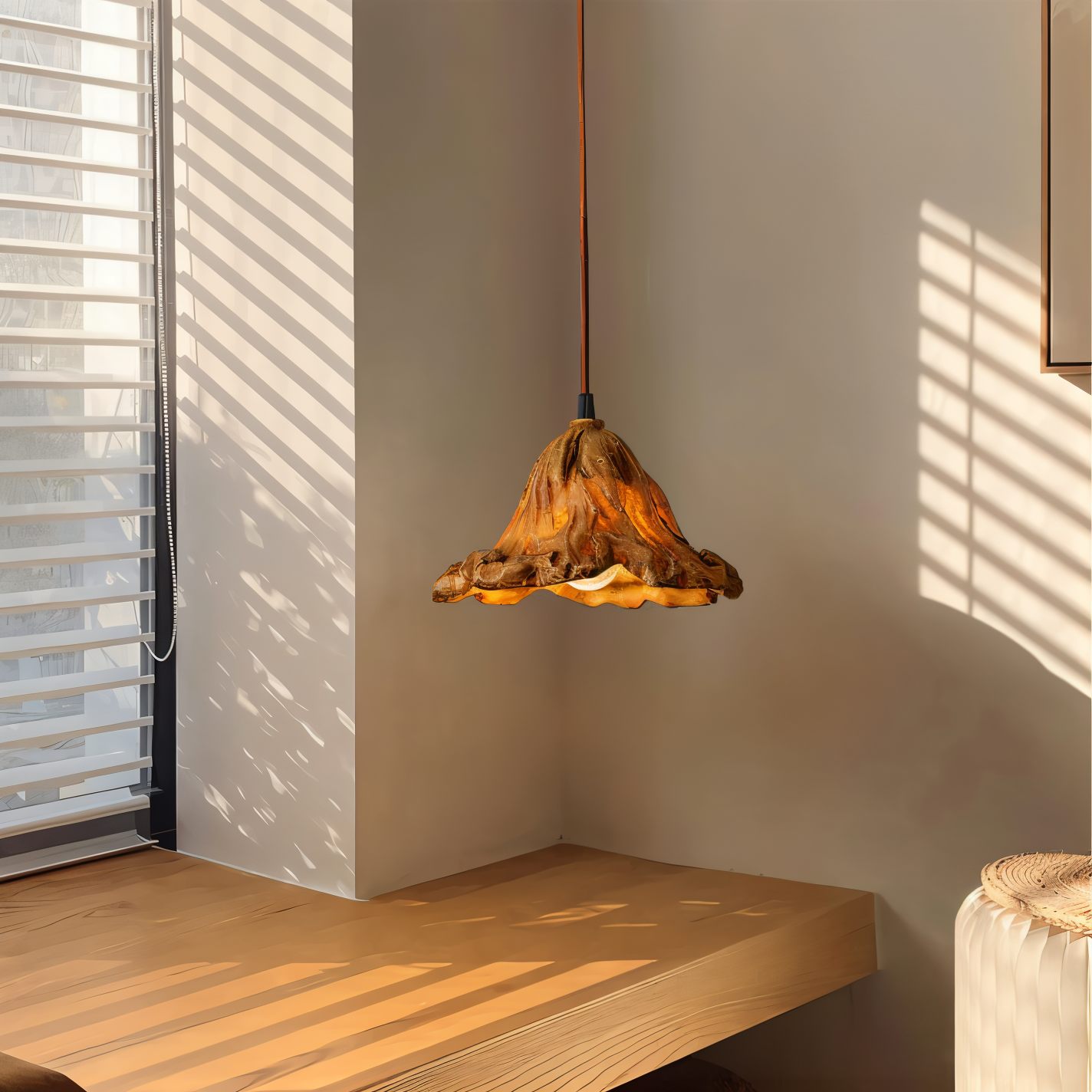 Maliben | Artistic Pendant Lamp Made Of Resin With Volcanic Design